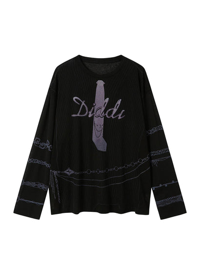 DIDDI MODA Tie Print Knit Top