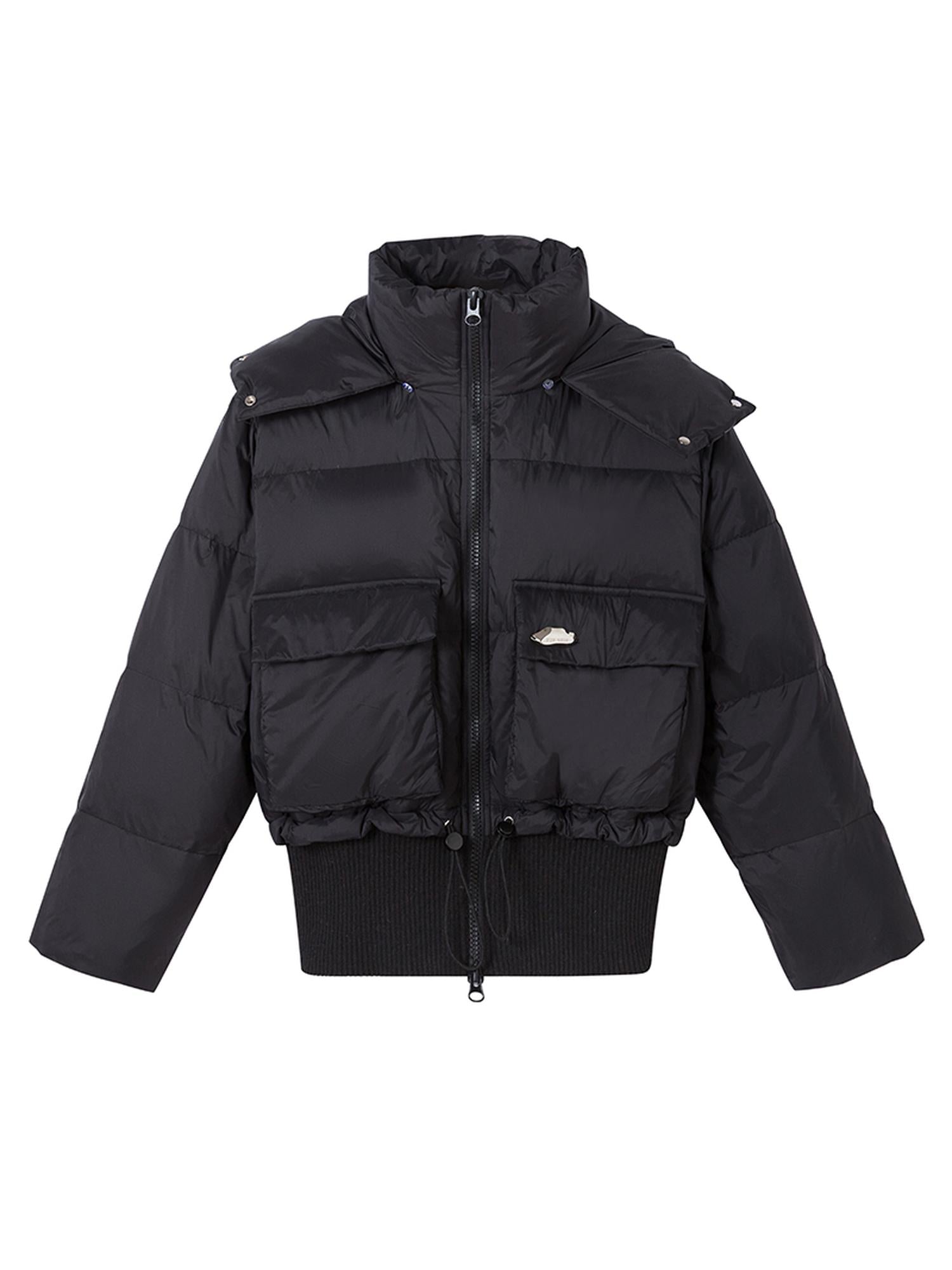 DIDDI MODA Puffy Cropped Quilted Jacket With Wide Ribbing