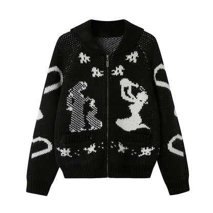 DIDDI MODA Fair Isle Classic Print Cardigan
