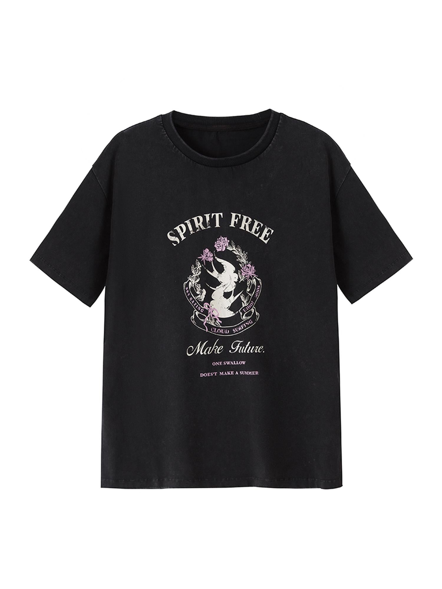 DIDDI MODA Vintage Washed Double Swallow Relaxed Tee