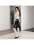 2th Desire Punk Studded Leather Waist Lace Split Fake Two Piece Skirt