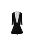 SweetChilling Fall V-Neck Shirt Collar Pleated Dress