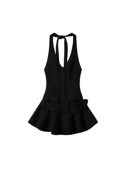SweetChilling Chunky Knit Belted Necklace Dress