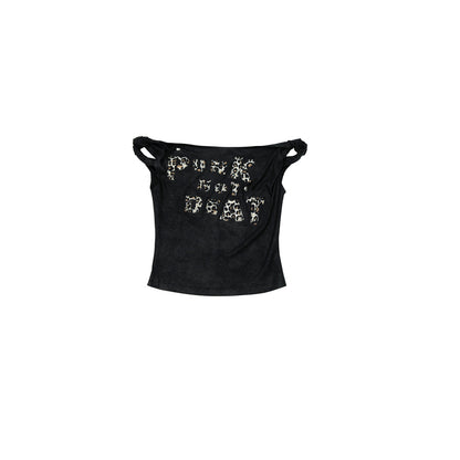 NO ROMANCE禁忌浪漫 Vintage Dark Y2K Leopard Print Crop Top T-Shirt