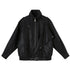 DIDDI MODA Retro Quilted Pu Biker Jacket With Oversize Collar