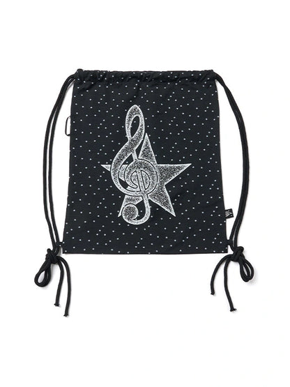 Musical Note Polka Dot Print Drawstring Backpack