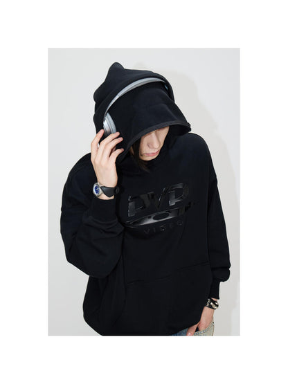Peoplesense Unisex Cotton Hoodie With Hidden Zipper Silicone Print Relaxed Fit