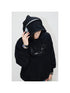 Peoplesense Unisex Cotton Hoodie With Hidden Zipper Silicone Print Relaxed Fit