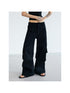 Peoplesense Double Waist Cargo Pants Black White Unisex Vintage Fit