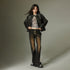 DIDDI MODA Washed Gradient Flared Jeans With Wide Belt