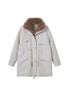 DIDDI MODA Longline Quilted Parka With Fur Trim Relaxed Fit