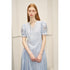 DIDDI MODA Vintage French Puff Sleeve Lace Trim Embroidered Maxi Dress