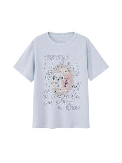 DIDDI MODA Vintage Cartoon Puppy Tee