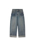 DIDDI MODA Vintage Lace Trimmed Distressed Relaxed Fit Jeans