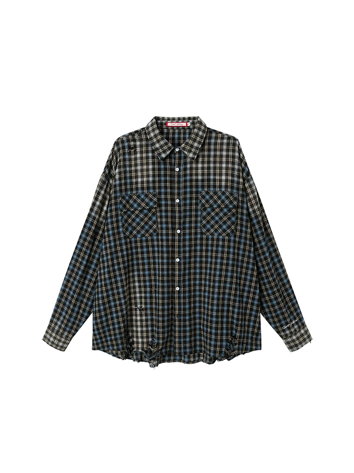 SweetChilling Oversize Boyfriend Vintage Flannel Shirt