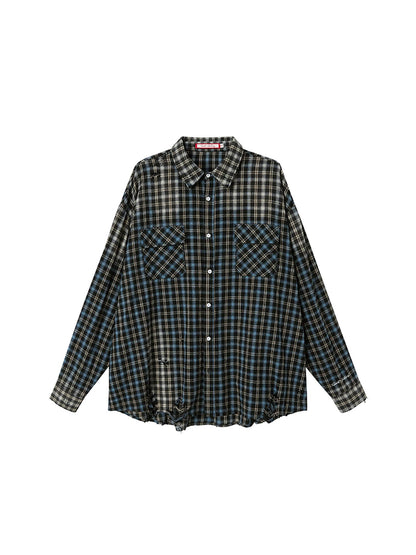 SweetChilling Oversize Boyfriend Vintage Flannel Shirt