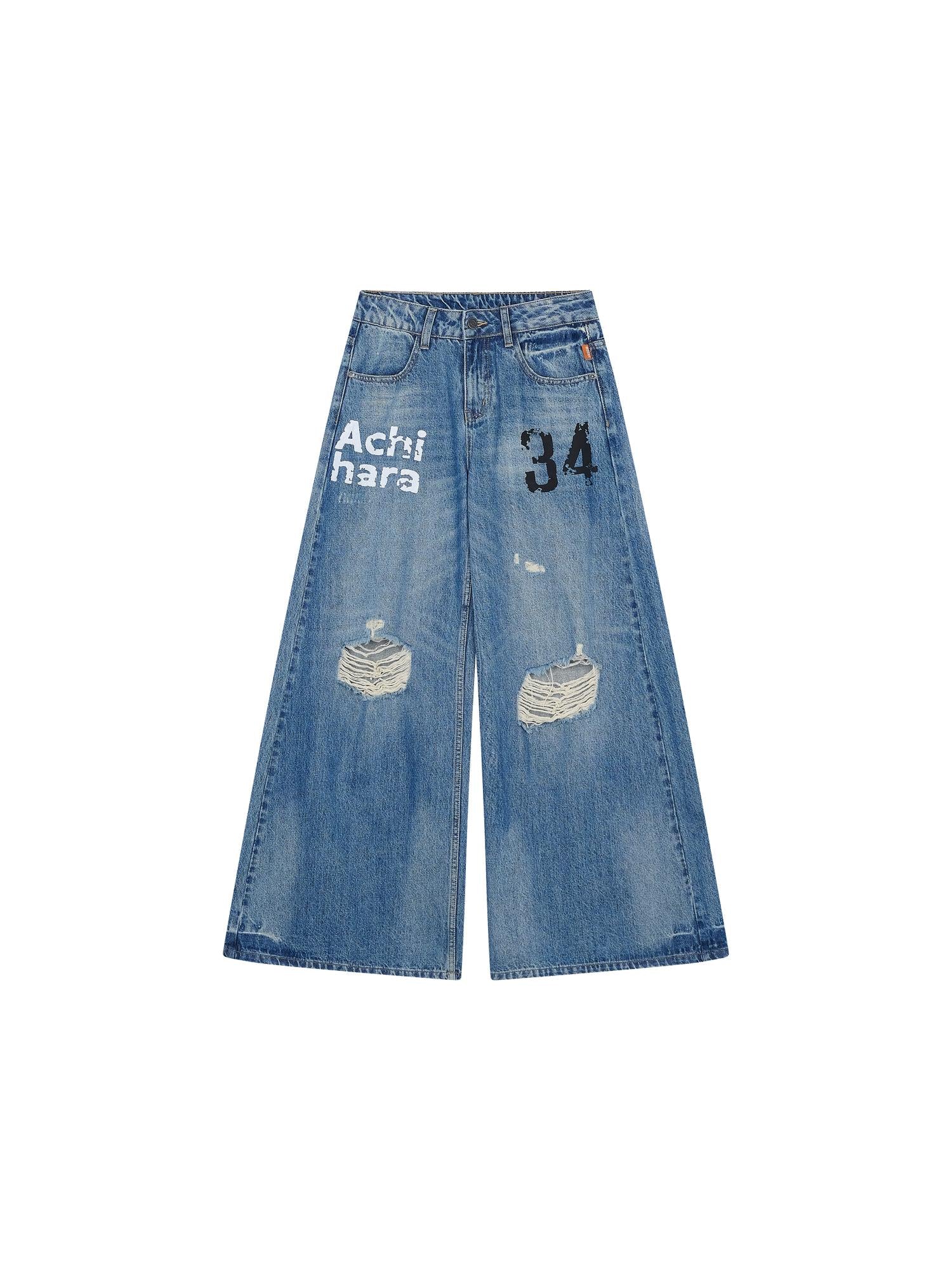 Achihara 34 Envelope Ultra Wide Leg Jeans For Women