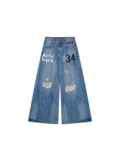 Achihara 34 Envelope Ultra Wide Leg Jeans For Women