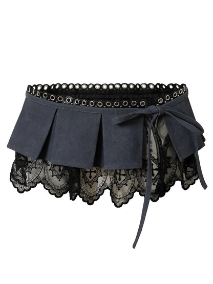 Vintage Punk Royal V-Neck T-Shirt With Detachable Apron
