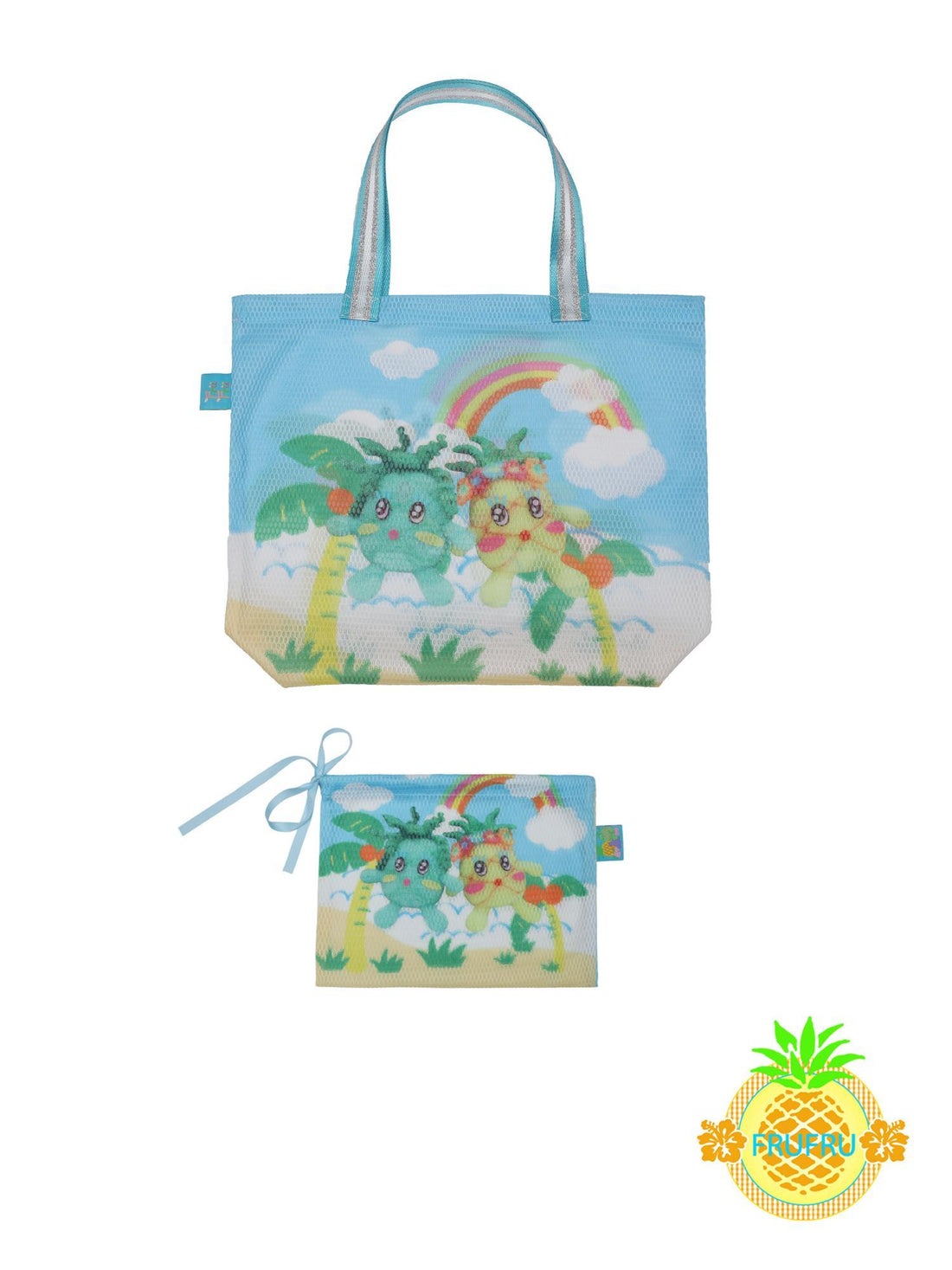 Frufru Gulu Hawaiian Dream Large Print Mesh Crossbody Bag 46cm