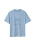 DIDDI MODA Vintage Cherry Bow Embroidered Washed Tee
