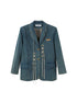 DIDDI MODA Vintage Denim Blazer With Cross Tie Detail