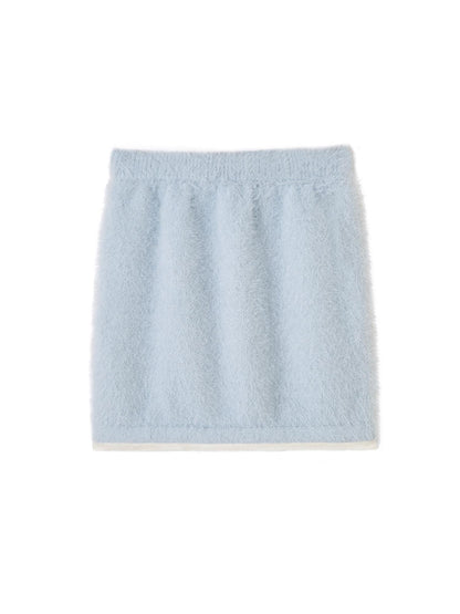 DIDDI MODA Fluffy Cozy Knit Set With Lace Trim
