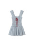 SweetChilling Pleated Split Striped Shirt Dress