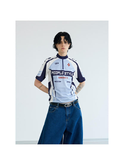 Peoplesense Cycling Inspired Contrast Color Quick Dry Tee