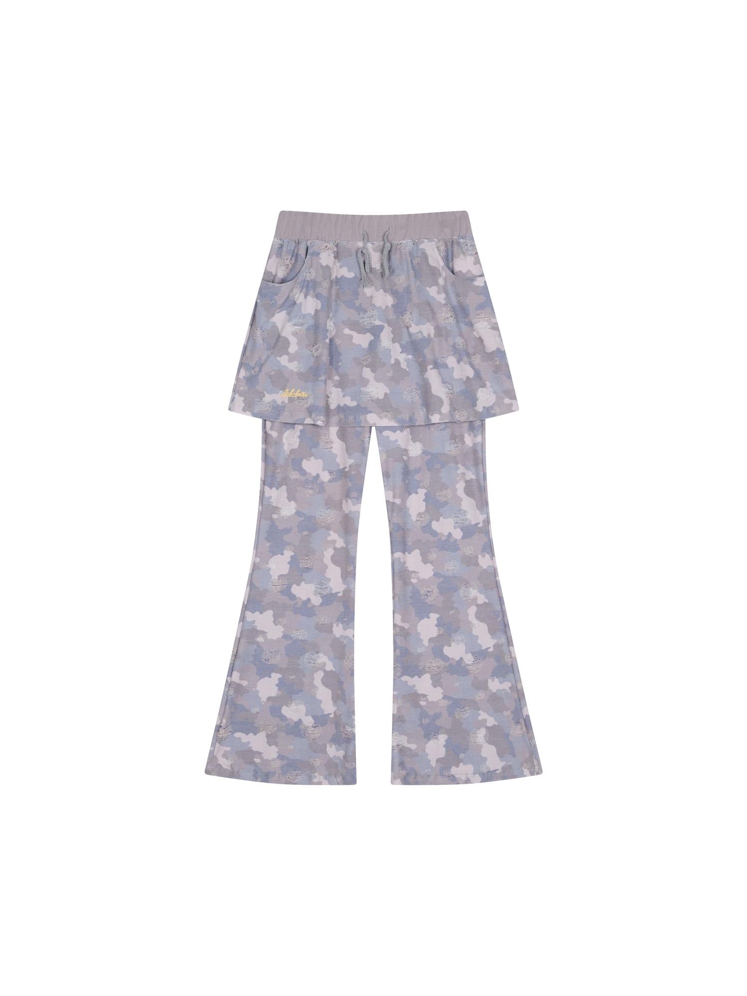 Achihara Blueberry Ice Camo Palazzo Pants For  Flare Pants