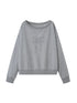 Butterfly Knot Off Shoulder Hoodie Split Hem Sport Skirt Set