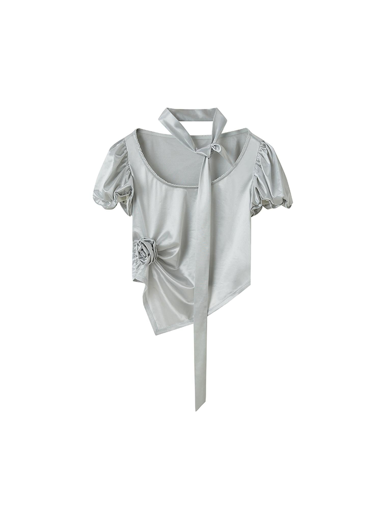 DIDDI MODA Silky Bloom Sleeve Top