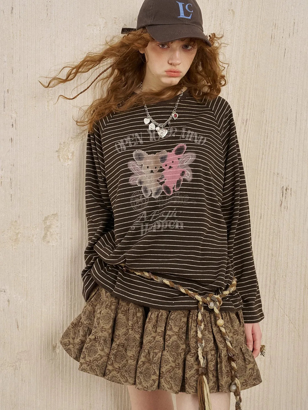 Playful Bear Striped Knit Tee