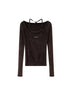 DIDDI MODA Vintage Washed Knit Mock Neck Layered Top