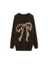 DIDDI MODA Butterfly Bow Knit Sweater With Faux Fur Trim