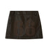 DIDDI MODA Sporty Digital Patchwork PU Skirt
