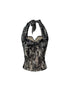 Vintage Y2k Leopard Chiffon Backless Layered Bustier