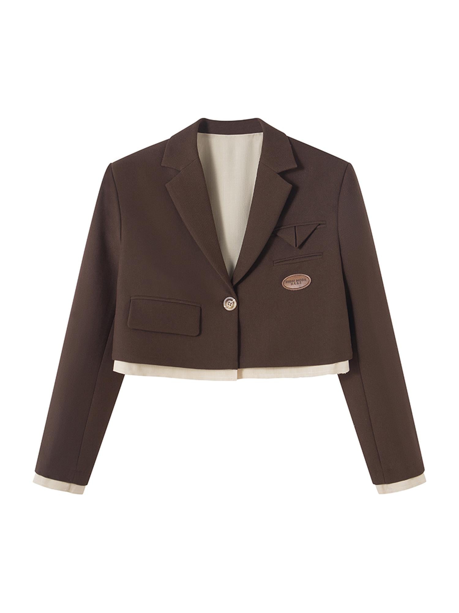 DIDDI MODA Short Trim Blazer In Coffee
