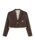 DIDDI MODA Short Trim Blazer In Coffee
