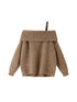 DIDDI MODA Romantic Off Shoulder Belted Sweater