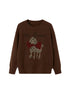 Butterfly Bow Dog Embroidered Knit Sweater