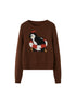 DIDDI MODA Retro Penguin Fair Isle Wool Sweater