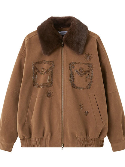 Vintage Beaded Collar Short Coat