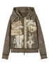 Vintage Punk Distressed Hooded Crop Top Streetwear Jacket