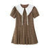 DIDDI MODA Romantic Lace Peter Pan Collar Summer Waist Defining Mini Dress