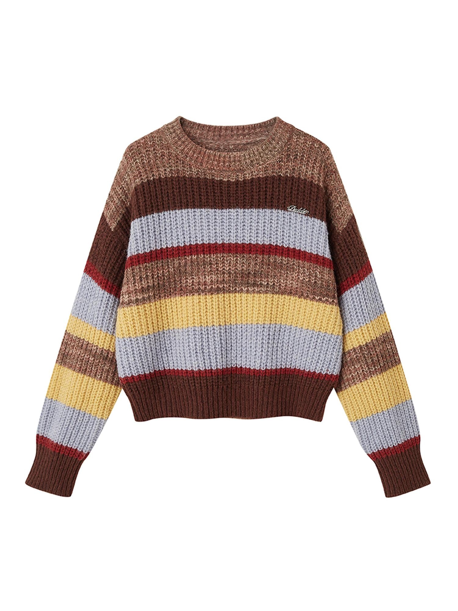 DIDDI MODA Colorblock Stripe Oversized Sweater