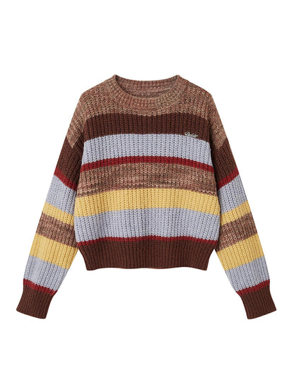 DIDDI MODA Colorblock Stripe Oversized Sweater