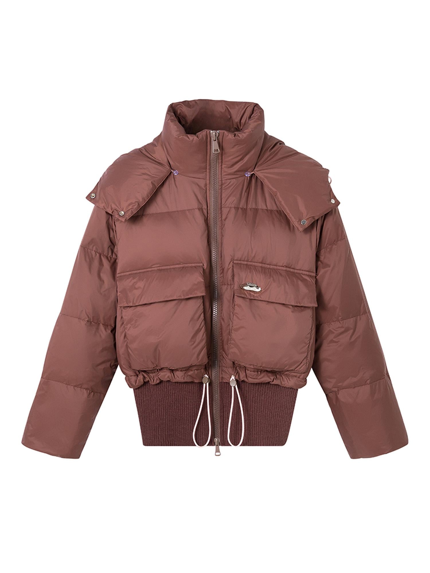 DIDDI MODA Puffy Cropped Quilted Jacket With Wide Ribbing