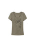 DoublePunch Western Print Rhinestone Fitted Round Neck Basic T-Shirt