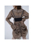 WSW WUSHENWU Textured Sleeve Versatile Shirt Dress